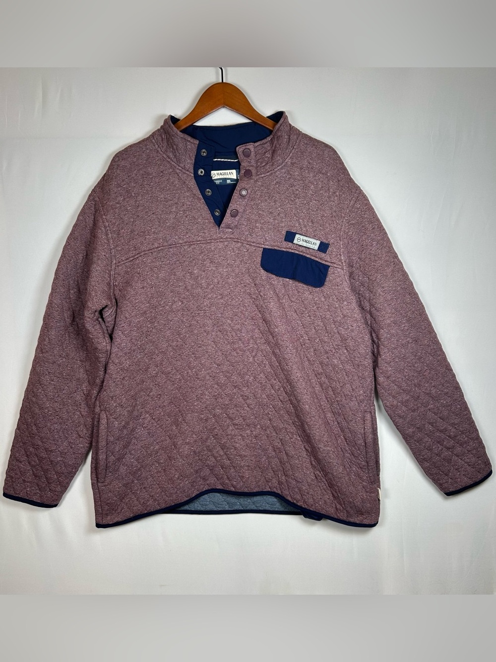 Magellan Outdoors Campfire Quilted Snap Pullover Heather Maroon Men's 2XL